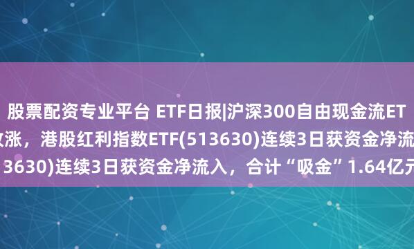 股票配资专业平台 ETF日报|沪深300自由现金流ETF摩根(563900)逆市收涨，港股红利指数ETF(513630)连续3日获资金净流入，合计“吸金”1.64亿元
